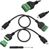 RUNCCI-YUN 2PCS Cavo micro USB Connettore per blocco terminale micro USB maschio a terminale a vite femmina 5 pin per ricarica e trasferimento dati