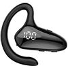 Plyisty Auricolare Bluetooth Wireless, Auricolari a Conduzione Ossea con Ganci per le Orecchie, Riduzione del Rumore, Leggero, Batteria a Lunga Durata, Auricolare Professionale a (Nero)