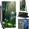 Haninsuze Cover per Samsung Galaxy A8 2018 Custodia Cover Pelle Libro Portafoglio con Porta Carte Magnetica Protezione Antiurto Cuoio Flip Case Custodia Cover per Samsung A8 2018, Farfalla