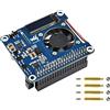 Waveshare Power over Ethernet (POE) HAT per Raspberry Pi 4B/3B+, 802.3af PoE Standard di Rete, 5V 2.5A DC Uscita, Integrato 0.91 OLED Display e Ventola di Raffreddamento, con Modalità Commutata Isolata