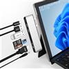 Rytaki Accessori Surface Pro 9, Docking Station Con HDMI 4K, USB-C Thunderbolt 4 (Display+Dati+100W PD), 2 USB 3.0, Audio 3.5mm, Lettore Di Schede SD/TF Per Surface Pro X