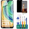 SRJTEK Per OPPO Realme C21Y Display LCD Per Realme C25Y Schermo di Ricambio Per Realme C21Y/C25Y Touch Screen Digitizer Kit di Riparazione (Nero, Senza Cornice)