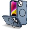 IMEIKONST Cover Magnetica per iPhone 15 Plus con Supporto Obiettivo in Metallo, TPU + PC 3-in-1 Militare Grado Protezione Antiurto Armor Matte Custodia per iPhone 14 Plus. Blu Zaffiro HYF