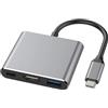 Wvxilyr Adattatore USB C a HDMI 4K@60Hz, USB C to HDMI Multiport con Porta USB 3.0 e Ricarica PD 100W, Compatibile per iPad, MacBook,Samsung S24/23, Dell, Windows, Surface