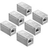 Proster CAT 7 Accoppiatore Inline RJ45 Fino a 10Gbps Compatibile con Cat7 Cat6a Cat6 Connettore Femmina a Femmina Design STP Blindato 6 Pezzi per Rete Ethernet Ottimale per Ufficio e Casa