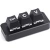 Waveshare Ctrl C/V Shortcut Keyboard for Programmers, 3-Key Keyboard, Adopts RP2040 Microcontroller Chip, Programmable Key Function, Dual Type-C Ports, Plug and Play Without Driver-Plus Version
