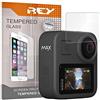 REY Pack 3X Pellicola salvaschermo per Telecamera per GOPRO Max, Vetro temperato, di qualità Premium