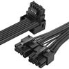 CERRXIAN 1FT ATX3.0 12VHPWR a 3x 8Pin Cavo di alimentazione,PCI-e 5.0 12VHPWR ATX3.0 600W 16 Pin Maschio a 3x8Pin(6+2) Femmina Cavo, per Scheda GPU 12+4pin RTX 3090Ti 4070Ti 4080 4090 (2x8Pin M-0.7M)