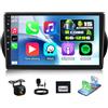 GOHHDL 6G+128G 8Core GOHHDL Android 15 Autoradio per Fiat Fiorino/Qubo/Citroen Nemo/Peugeot Bipper 2007-2018 Carplay Android Auto, Schermo da 10 Pollici 2Din con GPS WIFI BT FM/RDS DSP SWC Retrocamera