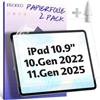 IPROKKO 2 pellicole Like Paper compatibili con iPad 10° Gen 10,9 pollici 2022/iPad 11° Gen(A16) 11 pollici 2025, pellicola di carta opaca, pellicola protettiva per lo schermo per disegnare, scrivere