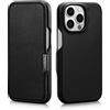 Mobiskin cover per iPhone 15 PRO (6,1 pollici), custodia con vera pelle, case compatibile con MagSafe, custodia protezione ultra-sottile, nero