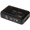 StarTech.com Switch KVM a 2 porte VGA USB con audio e cavi, Commutatore VGA USB a doppia porta, Colore Nero