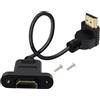 HuaLiSiJi HDMI Prolunga Montaggio a Pannello 4K 60Hz Cavo HDMI Maschio Femmina 90 Gradi per computer, lettore Blu Ray TV (Incurvato verso l'alto, 0.5 m)