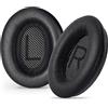 Aurivor Cuscinetti auricolari in pelle per cuffie Bose QuietComfort QC-35 QC-35-ii QC-25 QC-15 QC-2, in pelle di agnello, ricambio per cuffie Ae2/Ae2i/Ae2W SoundLink SoundTrue (Nero)