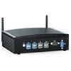 VENOEN Mini PC industriale senza ventola W 11 Pro, Core i5 1235U, 16GB DDR5 256GB SSD, Dual HD, RJ45 LAN, RS232 COM, USB3.0, Wi-Fi Dual Band, BT4.2, Slot SIM, Piccolo Computer ITX, RAID, Auto Power On