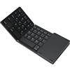 ASHATA Mini Tastiera Wireless Pieghevole, Tastiera Bluetooth con Touchpad, Supporto Full Size 3 Dispositivi Tastiera Pieghevole Wireless Portatile Ricaricabile