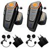 vFound BT-S2 Auricolare Bluetooth 1000m moto di una nuova generazione di cuffie auricolari Bluetooth universale impermeabile Walkie 2 o 3 LED e radio FM audio, vivavoce GPS(2 Pezzo)