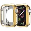 REY Cover in Gel TPU d'oro per Apple Watch Series 4 - Series 5 - Series 6- Watch SE 40mm, Ultra Sottile 0,33 mm, Morbido Flessibile, Custodia Silicone