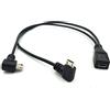 Duttek Cavo splitter micro USB da 25 cm, cavo micro USB da 1 a 2, da micro USB femmina a doppio 2 micro USB maschio ad angolo retto 90 gradi convertitore ad alta velocità cavo di ricarica