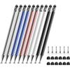 Bopomofo Penna per tablet (10 pezzi), penna touch screen 2 in 1, compatibile con cellulare, iPad, Android, penna per tutti i touch screen (argento/blu/oro rosa/bianco/nero)