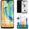 SRJTEK per Xiaomi Poco X3 Schermo Sostituzione Display LCD per Xiaomi Poco X3 PRO Touch Screen M2102J20SG MZB07Z0IN Kit di Riparazione digitalizzatore (Nero, con Telaio)