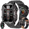 LWEARKD Orologio intelligente da uomo con chiamate Bluetooth, display touch AMOLED da 1,96, 5 ATM, con misurazione della pressione sanguigna SpO2, contapassi, monitor del sonno, orologio fitness per