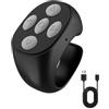 teasteam T-iktok - Anello di controllo remoto wireless con anello di scorrimento, Bluetooth, per brevi video, ricaricabile, compatibile con i-Phone i-pad Android, colore: nero