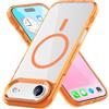 IMEIKONST Magnetica Cover per iPhone Air, Compatibile con MagSafe, Custodia Trasparente Protettiva di Grado Militare Anti Ingiallimento Antiurto Case per iPhone 17 Air. Arancione BCCX