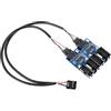 winwill Connettore USB a 9 pin maschio da 1 a 4 femmina con prolunga USB 2.0 per scheda madre, porta hub USB interna a 9 pin per CPU, ricevitore WiFi, ventole e luce RGB