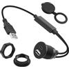 QIANRENON Adattatore USB 2.0 e USB-C, cavo corto da USB-A maschio a A+C, presa Bulkhead di montaggio, con chip, ricarica simultanea