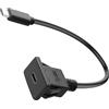 QIANRENON 10Gbps USB C 3.1 Snap In Mount Connettore Cavo corto PD60W USB Tipo C 3.1 maschio a femmina Embedded Fixed Mount Adapter Extension Cord 20V 3A Ricarica Rapida, Per Cruscotto Desktop, 30 cm