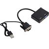 Yosoo Health Gear Yosoo Adattatore VGA da VGA a HDMI, Splitter HDMI da VGA a VGA, Convertitore da VGA a HDMI, Cavo da VGA a VGA, Supporto Interfaccia Multimediale Ad Alta Definizione Adattatore Doppio
