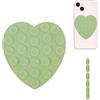 PEUTIER Silicone Bifacciale Ventosa per Cellulare, a Forma di Cuore Porta Cellulare Auto Mani Libere Supporto Smartphone da Auto Dolce Multiuso per Dispositivi Mobili Vetro a Specchio (Verde Chiaro)