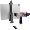 Zeadio Supporto Treppiede per Cellulare e Tablet, Adattatore Morsetto per Telefono, Compatibile con iPhone, Smartphone Android, iPad, Microsoft Surface e Altri Dispositivi