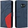 Fatcatparadise Cover per Samsung Galaxy S7, Flip Caso in PU Pelle Case Cover Libro Portafoglio Protettiva Custodia con TPU Sottile Antiurto,[Kickstand][Slot per Schede][Chiusura Magnetica] (Blu)