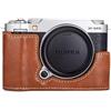 MUZIRI KINOKOO Custodia in Pelle PU per Fujifilm X-M5 fotocamera, mezza custodia protettiva inferiore per Fuji X-M5/Fuji XM5 fotocamera - con fondo apribile e design impugnatura - Marrone