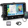 SIXWIN 8 Core 4+64G Android 13 Autoradio con CarPlay/Android/DSP per VW Golf 5 Golf 6 Polo Passat Tiguan Seat Touran, 7 Pollici HD Schermo Navigatore GPS WiFi BT RDS FM 2USB Type-C+32 EQ