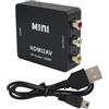 EceoThsy Convertitore Da HDMI A RCA, Adattatore HDMI A RCA, Adattatore Audio Video Con Supporto PAL/NTSC, Compatibile Con, Lettore Blu-ray, Android TV Box, Cavo USB Incluso