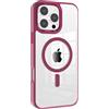 N NEWTOP Cover CV44 Compatibile Apple iPhone 16 Pro, Custodia Case TPU Rigida e Morbida Bordi Colorati Retro Trasparente Ricarica Wireless Hard Case Posteriore Anti Urto Cromata Pulsanti (Viola)
