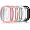 Simpeak Cover Compatibile per Fitbit Versa 3/ Sense [Confezione da 5], Custodia Compatibile con Fit Bit Versa 3 Full Protettivo TPU Caso, Nero+ Trasparente+ Argento+ Rosa Oro+ Rosa