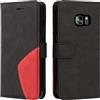 Fatcatparadise Cover per Samsung Galaxy S7, Flip Caso in PU Pelle Case Cover Libro Portafoglio Protettiva Custodia con TPU Sottile Antiurto,[Kickstand][Slot per Schede][Chiusura Magnetica] (Nero)