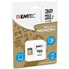 EMTEC EliteGold - Scheda di memoria microSDHC ad alta velocità da 32 GB, con adattatore SD, UHS-I, U1, classe 10, fino a 85 MB/s, Nero