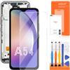 AGCUT Schermo LCD per Samsung A54 5G LCD Display per Galaxy A54 5G SM-A546U SM-A546B SM-A546E 6.4 Schermo di Ricambio Digitalizer Touchscreen Assembly con Strumenti (Nero con Telaio, Incell)
