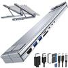 CHENRI Civilized 8-in-1 USB-C Laptop Stand, USB C Laptop Docking Station, Hub 8 in 1 in alluminio con supporto regolabile per laptop, supporto pieghevole per tablet, Plug and Play per casa ufficio