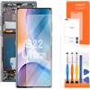 AGCUT Schermo LCD OLED per Samsung Galaxy S22 Ultra 5G SM-S908U da 6,8 (US Versione) LCD Display Touch Screen Replacement Assembly con Riparazione Kit (Nero con Telaio, Senza Impreta)