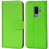 Verco Cover a Libro per Samsung Galaxy S9 Plus, Porta Carte, Verde | Custodia Portafoglio, Slot per Carte, Chiusura Magnetica, Funzione Supporto, Interno in Silicone Elastico, Esterno in PU
