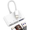 WASRUYI Adattatore lettore schede SD per Lightning(4 in 1)USB OTG 3.0 cavo chiavetta per iPhone 14 pro max ricarica jack TF micro SD card reader fotocamera memoria trasferire dati per Apple telefono per iPad