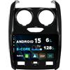 BXLIYER [6GB+128GB] Android 15 IPS Autoradio Per Renault duster (2015-2017) - Senza fili CarPlay/Android Auto - LED Camera + MIC - DAB Fast-boot Volante 360-Camera AHD WIFI 4G DSP - 2 Din 9 Pollici
