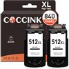 COCCINK 510 512 XL Cartucce d'inchiostro Sostituzione per Canon PG-512XL PG-510XL Compatibile Con MP252 MP492 MP282 IP2700 MP230 MX350 MG250 MX360 MX320 MP270 MX410 MP260 MX340 MX330 MX420 MP272 Nero