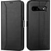 Verco Custodia a libro per Samsung Galaxy S10 Plus, 6,4 pollici, di alta qualità, a libro, colore nero